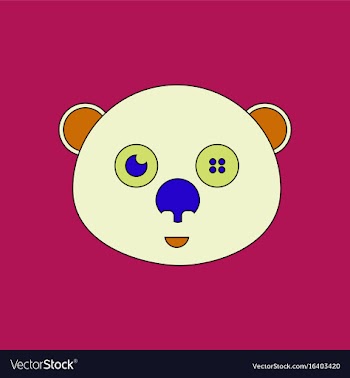 Flat icon design collection teddy bear face vector image