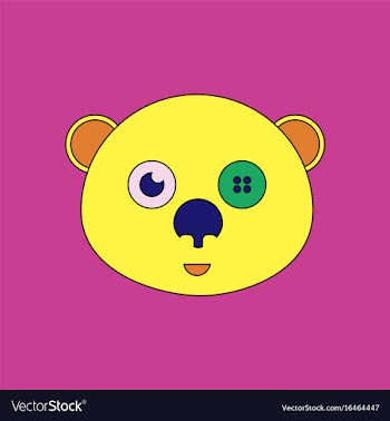 Flat icon design collection teddy bear face vector image