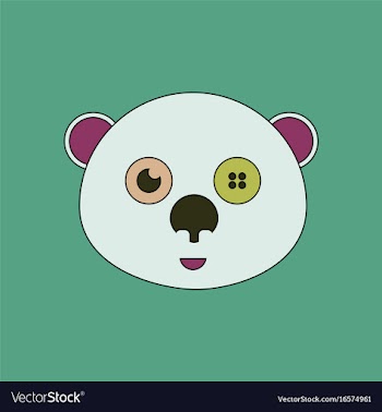 Flat icon design collection teddy bear face vector image