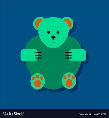 Flat icon design collection teddy bear in sticker vector image