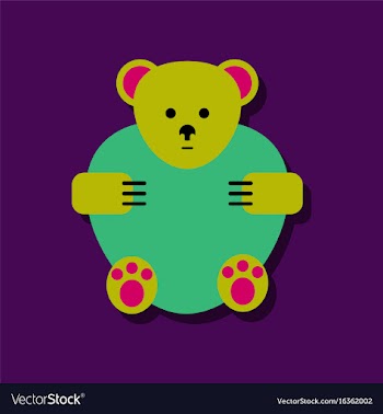 Flat icon design collection teddy bear in sticker vector image