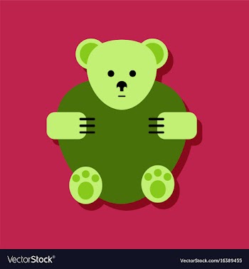 Flat icon design collection teddy bear in sticker vector image