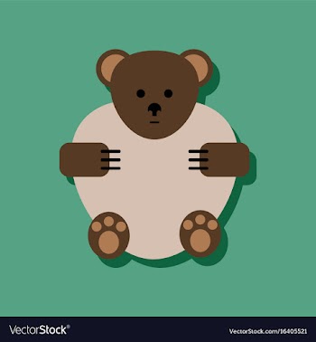 Flat icon design collection teddy bear in sticker vector image