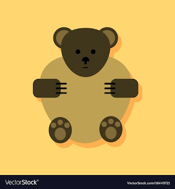 Flat icon design collection teddy bear in sticker vector image