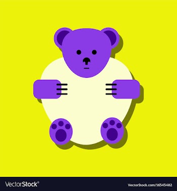 Flat icon design collection teddy bear in sticker vector image