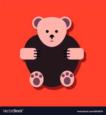Flat icon design collection teddy bear in sticker vector image