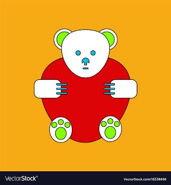Flat icon design collection teddy bear vector image