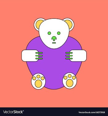 Flat icon design collection teddy bear vector image