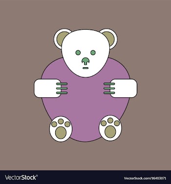Flat icon design collection teddy bear vector image