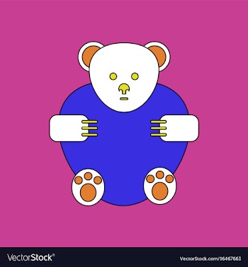 Flat icon design collection teddy bear vector image