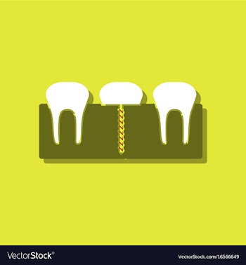 Flat icon design collection teeth and gum in vector image