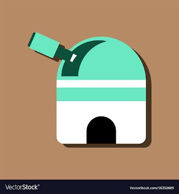 Flat icon design collection telescope station in vector image