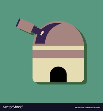 Flat icon design collection telescope station in vector image