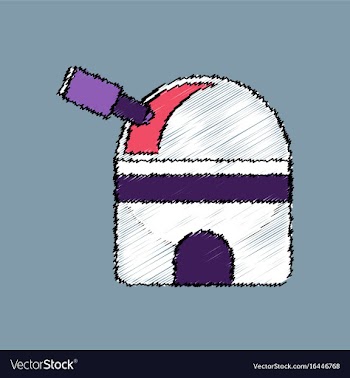 Flat icon design collection telescope station in vector image