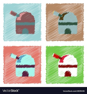 Flat icon design collection telescope station in vector image