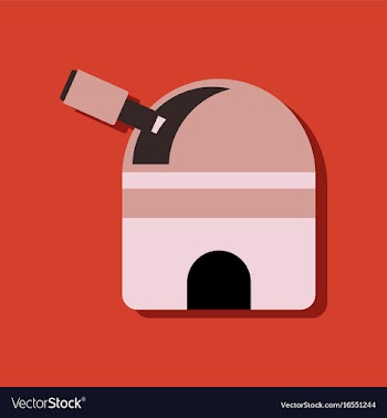 Flat icon design collection telescope station in vector image