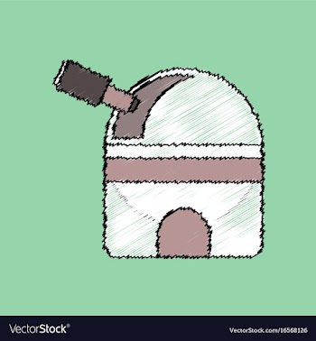 Flat icon design collection telescope station in vector image