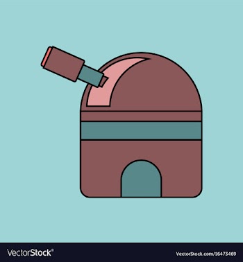 Flat icon design collection telescope station vector image