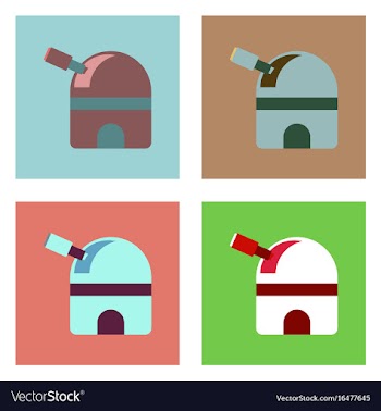 Flat icon design collection telescope station vector image