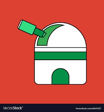 Flat icon design collection telescope station vector image