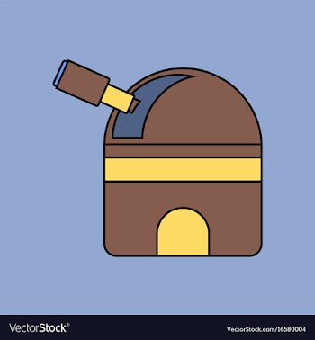 Flat icon design collection telescope station vector image