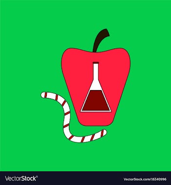 Flat icon design collection test-tube in apple vector image