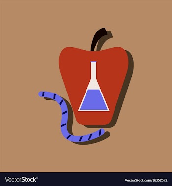 Flat icon design collection test-tube in apple vector image