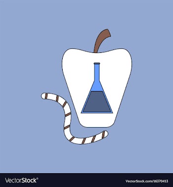 Flat icon design collection test-tube in apple vector image