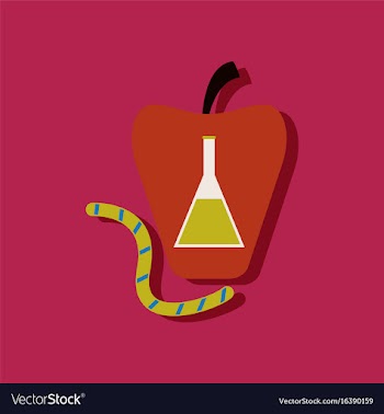 Flat icon design collection test-tube in apple vector image