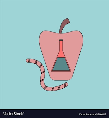 Flat icon design collection test-tube in apple vector image