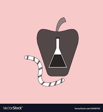Flat icon design collection test-tube in apple vector image