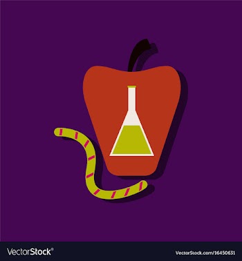 Flat icon design collection test-tube in apple vector image