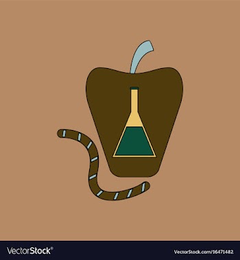 Flat icon design collection test-tube in apple vector image