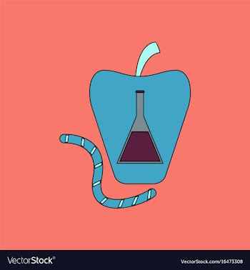 Flat icon design collection test-tube in apple vector image