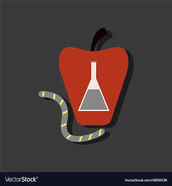 Flat icon design collection test-tube in apple vector image
