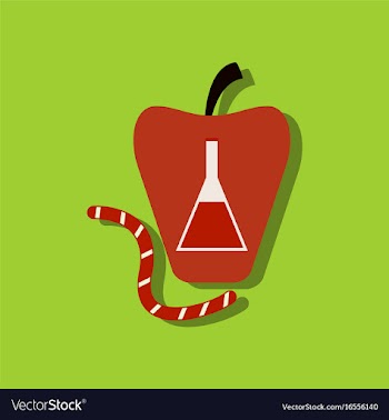 Flat icon design collection test-tube in apple vector image