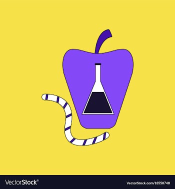 Flat icon design collection test-tube in apple vector image