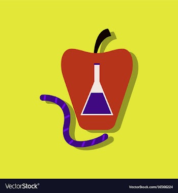Flat icon design collection test-tube in apple vector image