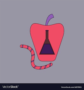 Flat icon design collection test-tube in apple vector image