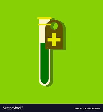 Flat icon design collection test tube in sticker vector image