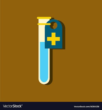 Flat icon design collection test tube in sticker vector image