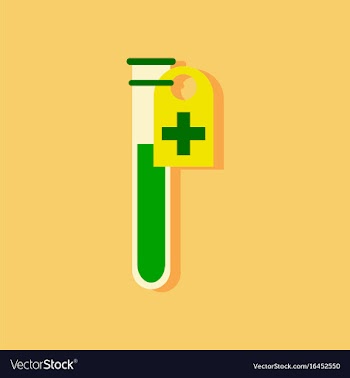 Flat icon design collection test tube in sticker vector image