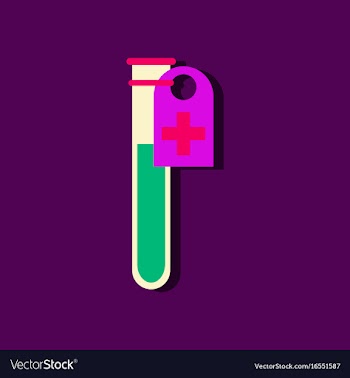 Flat icon design collection test tube in sticker vector image