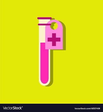 Flat icon design collection test tube in sticker vector image