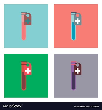 Flat icon design collection test tube vector image