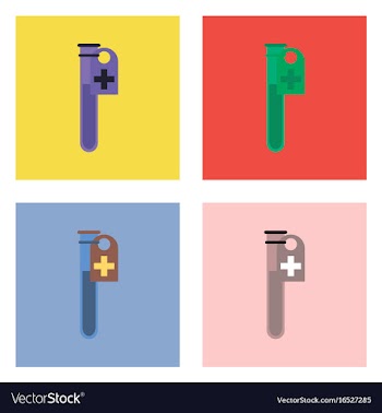 Flat icon design collection test tube vector image