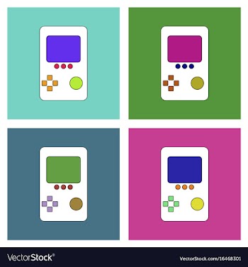 Flat icon design collection tetris portable game vector image