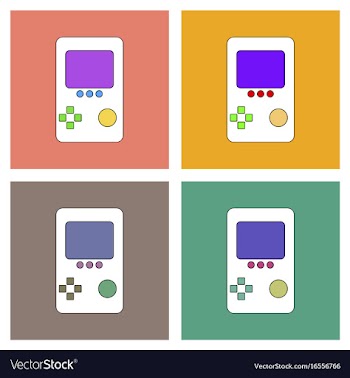 Flat icon design collection tetris portable game vector image
