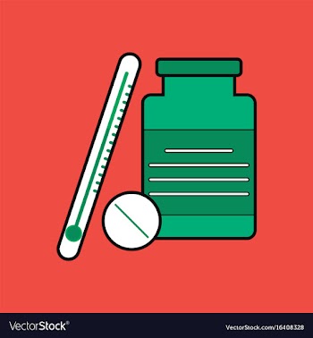 Flat icon design collection thermometer with bank vector image