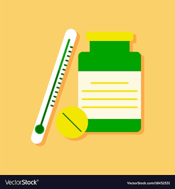 Flat icon design collection thermometer with bank vector image